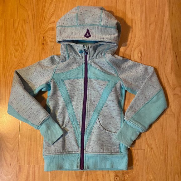 Ivivva Light Blue and Gray Kids Hoodie - Picture 1 of 7